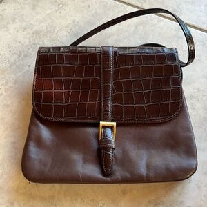LIZ CLAIBORNE vintage brown leather purse